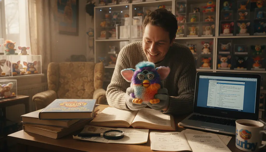 collector examining original furby 1998