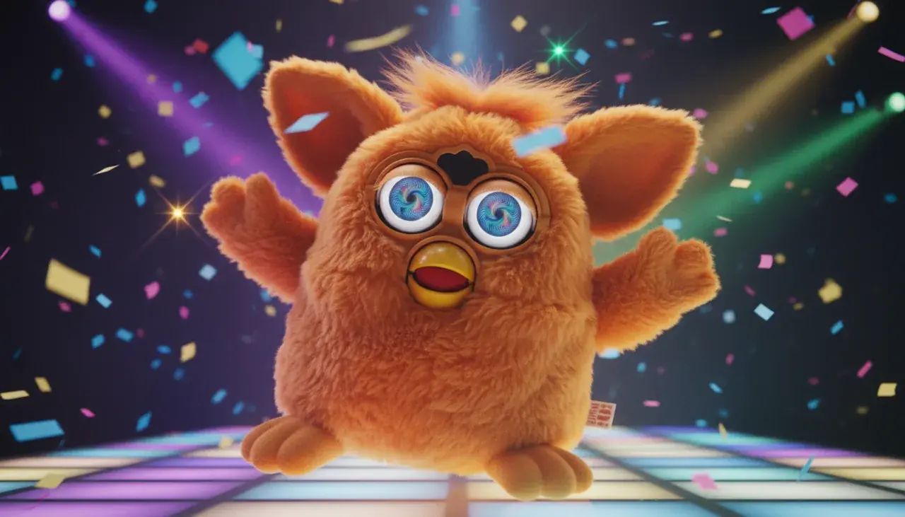 energetic furby toy showing playful personality traits