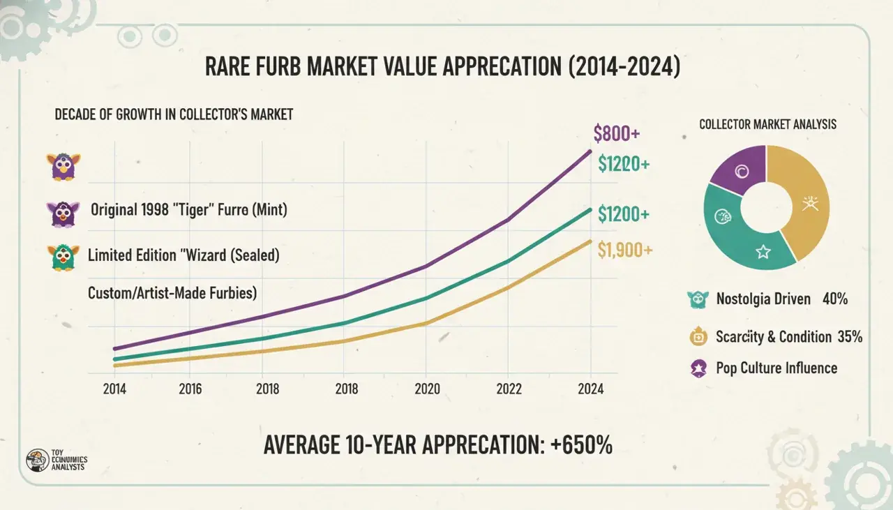 Graph showing rare Furby value appreciation over time