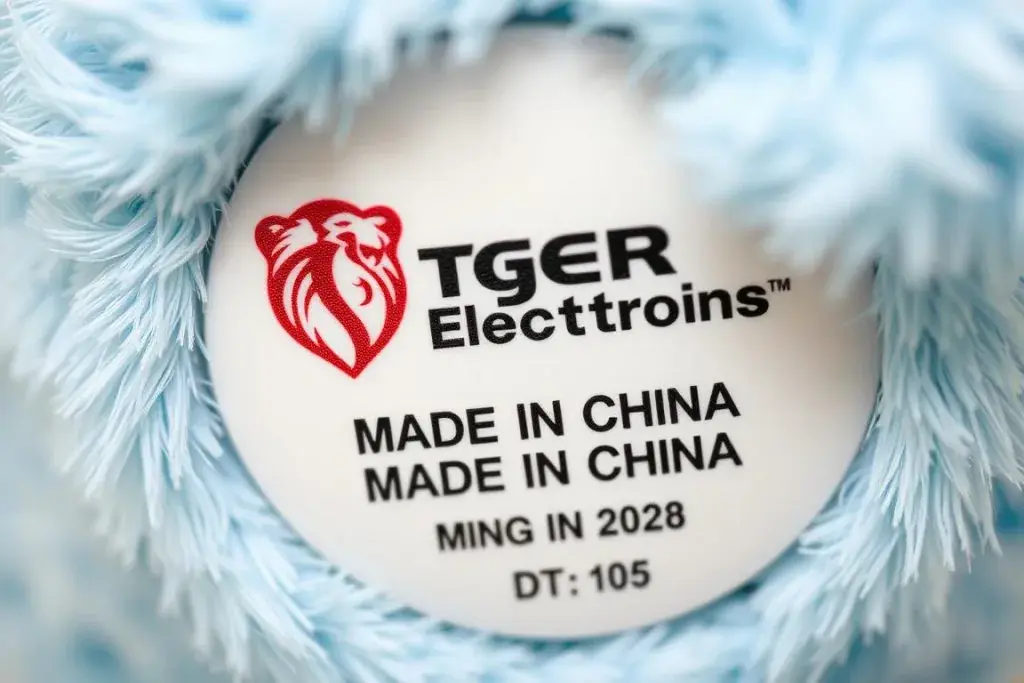 Bottom tag of a 1998 Furby showing manufacturing date code essential for determining worth