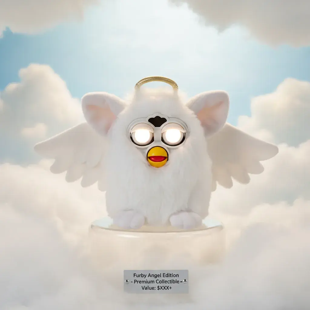 Special furby angel edition showing premium rare collectible characteristics