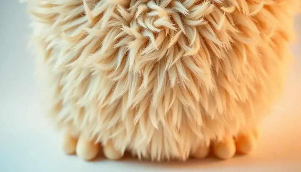 A close-up view of a fluffy, textured Furby costume belly fur attachment. The fur is a soft beige color, with a mottled pattern that captures the unique, whimsical aesthetic of the classic Furby toy. The attachment is shown in high detail, with a shallow depth of field and warm, directional lighting that highlights the intricate fibers and creates a cozy, tactile atmosphere. The image is framed to showcase the belly fur as the focal point, with a clean, minimalist background that allows the texture and materiality of the costume element to shine. A close-up view of a fluffy, textured Furby costume belly fur attachment. The fur is a soft beige color, with a mottled pattern that captures the unique, whimsical aesthetic of the classic Furby toy. The attachment is shown in high detail, with a shallow depth of field and warm, directional lighting that highlights the intricate fibers and creates a cozy, tactile atmosphere. The image is framed to showcase the belly fur as the focal point, with a clean, minimalist background that allows the texture and materiality of the costume element to shine.