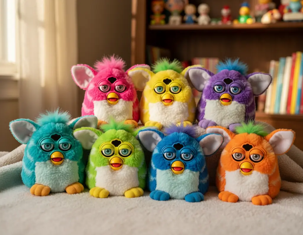 classic Emoto-Tronic Furby collection showing emotional features