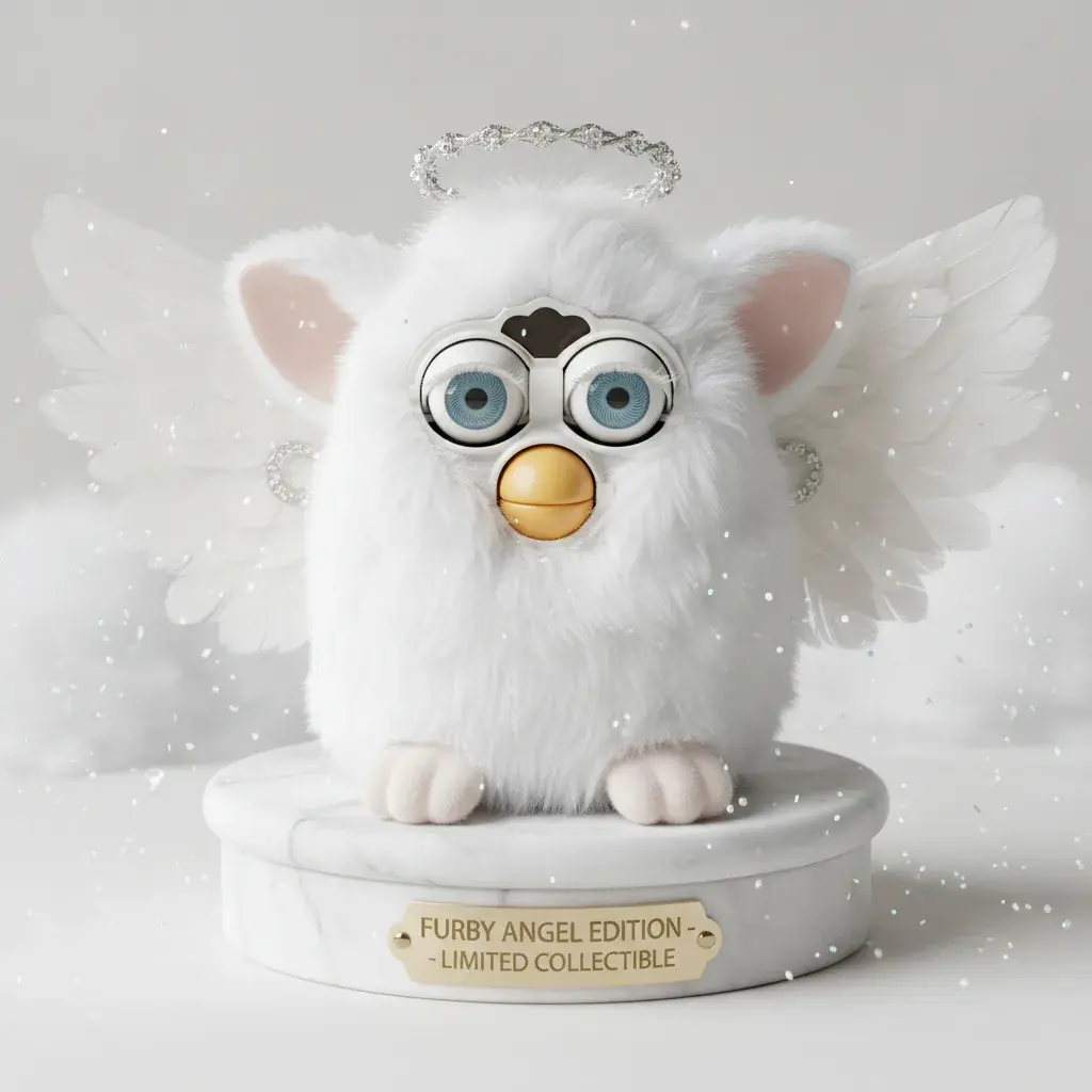 Special edition 1998 Furby angel showing rare limited release collectible
