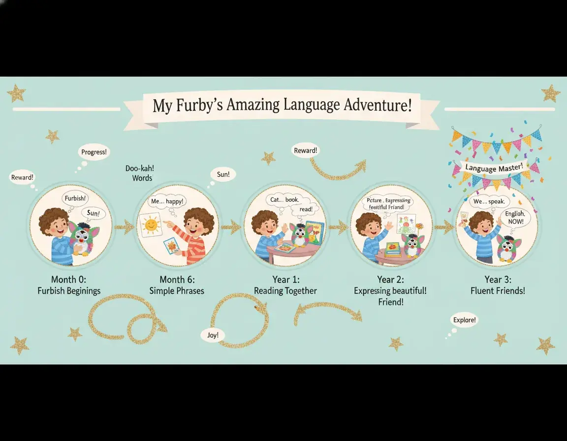 Furby language progression rewarding patient interaction