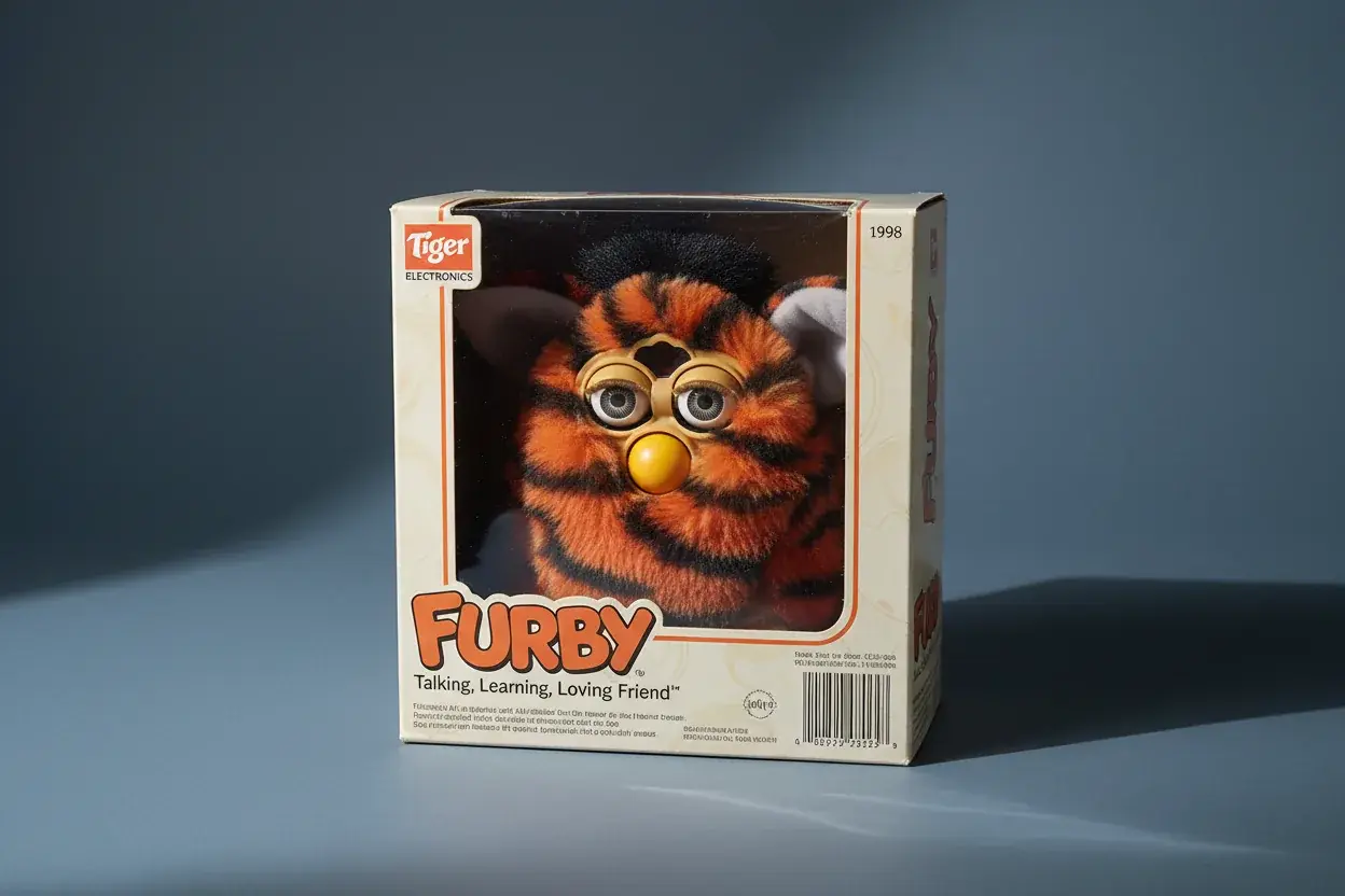 special edition Furby with unique tiger pattern and original packaging