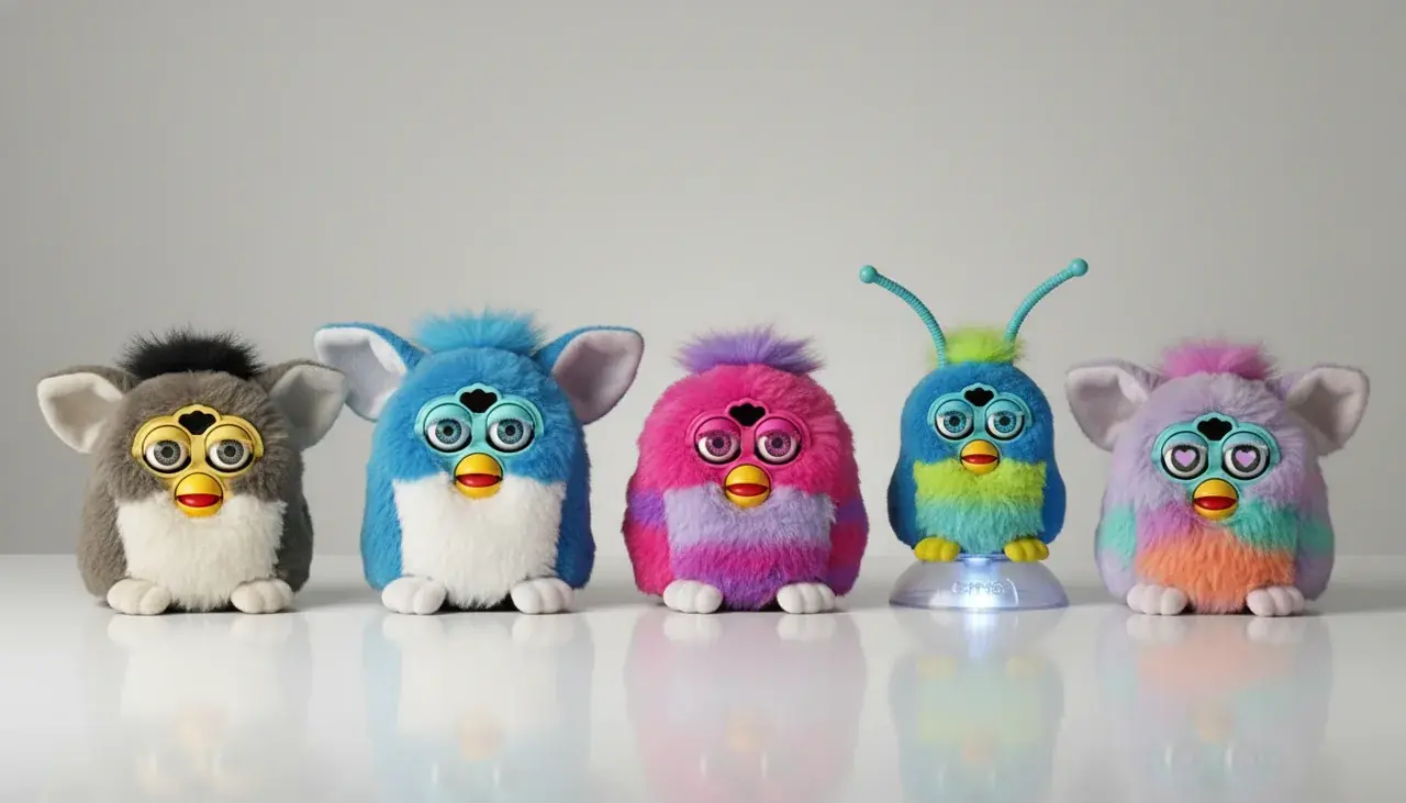 All Furby generations lined up for comparison