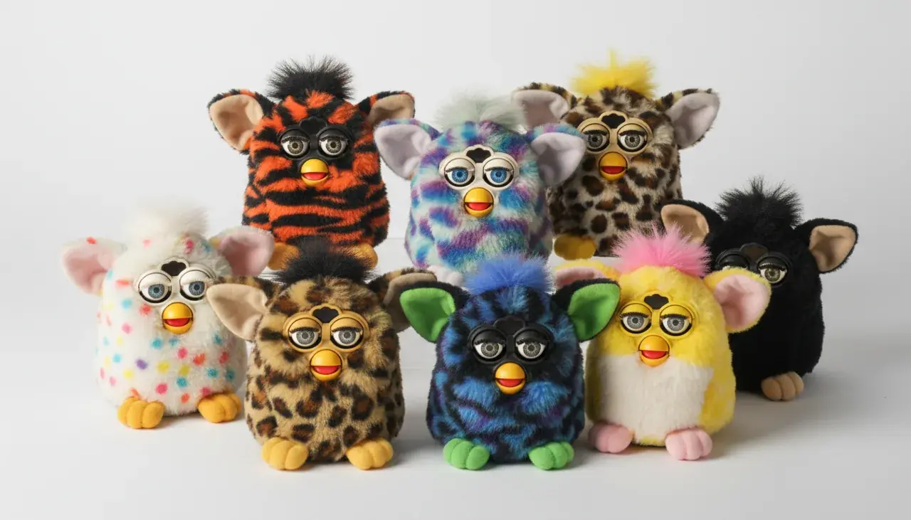 original Furby value collection showcase featuring rare vintage editions