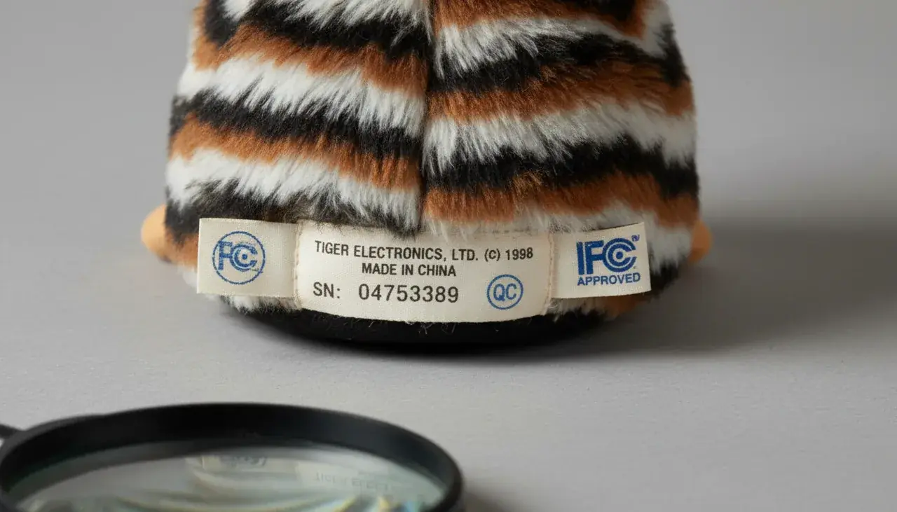 Authentication tags and markings on genuine rare Furby