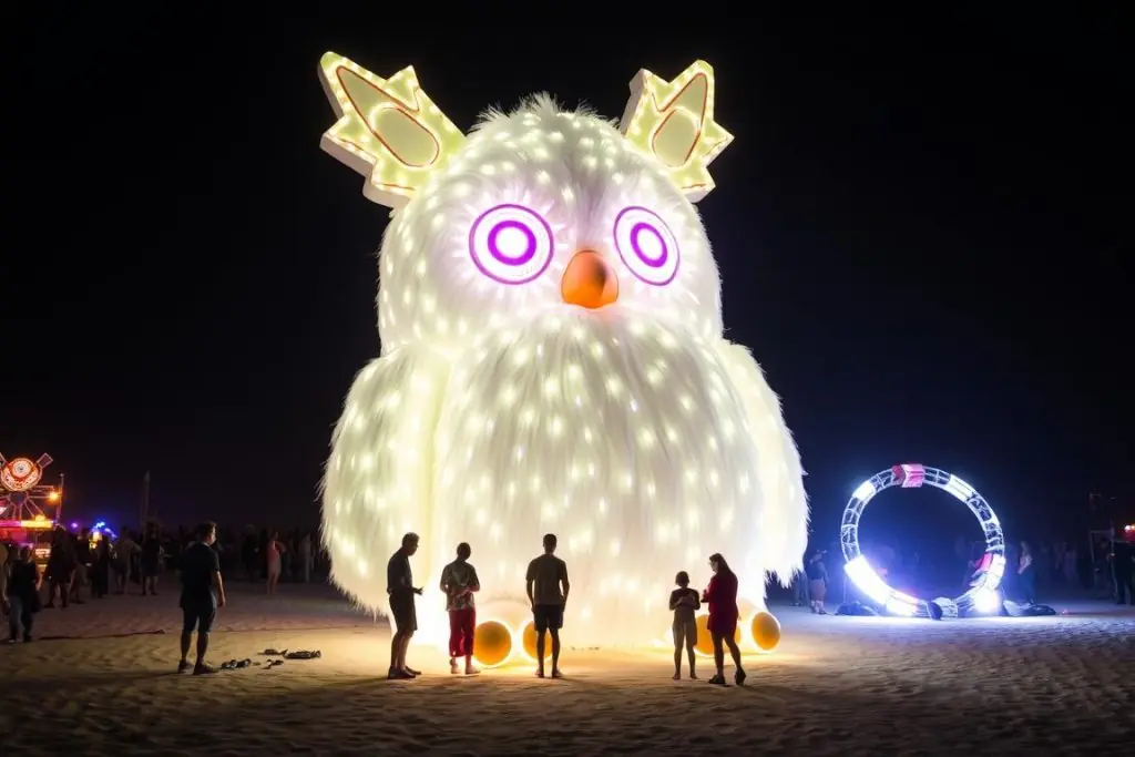 Giant Furby art installation at Burning Man festival