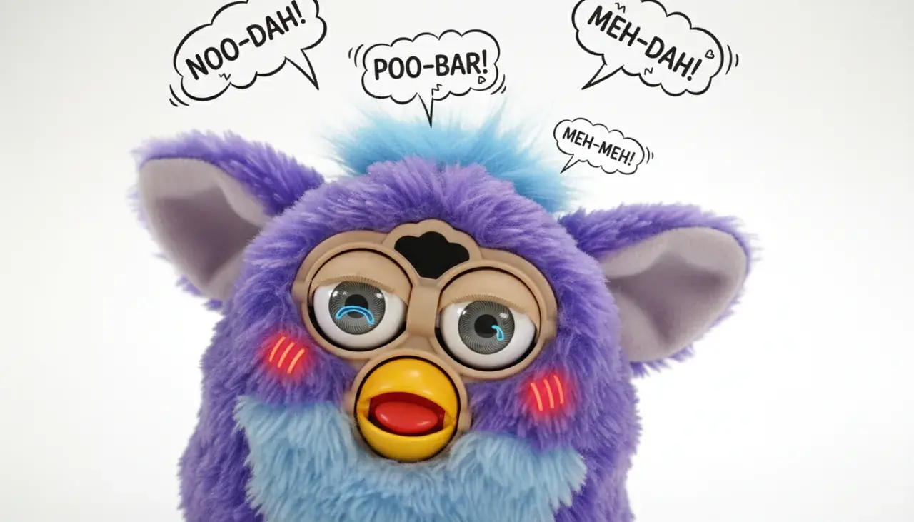 emoto-tronic furby demonstrating emotional furby language expressions