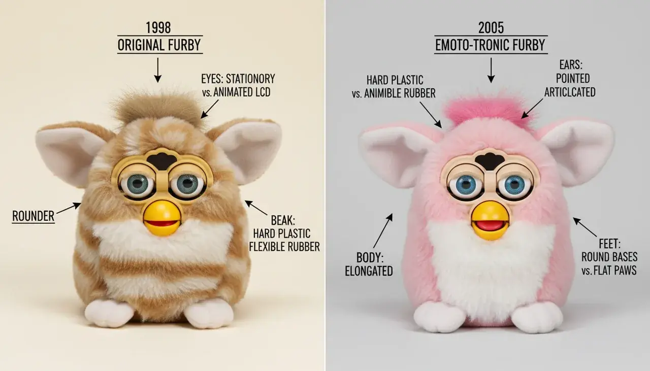 Comparison of original and Emoto-Tronic Furby models