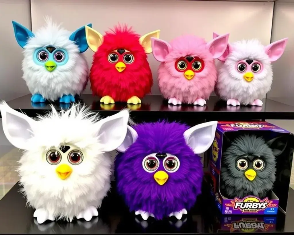 Modern Furby models showing how the design has evolved while maintaining some Gremlin-like qualities Modern Furby models showing how the design has evolved while maintaining some Gremlin-like qualities