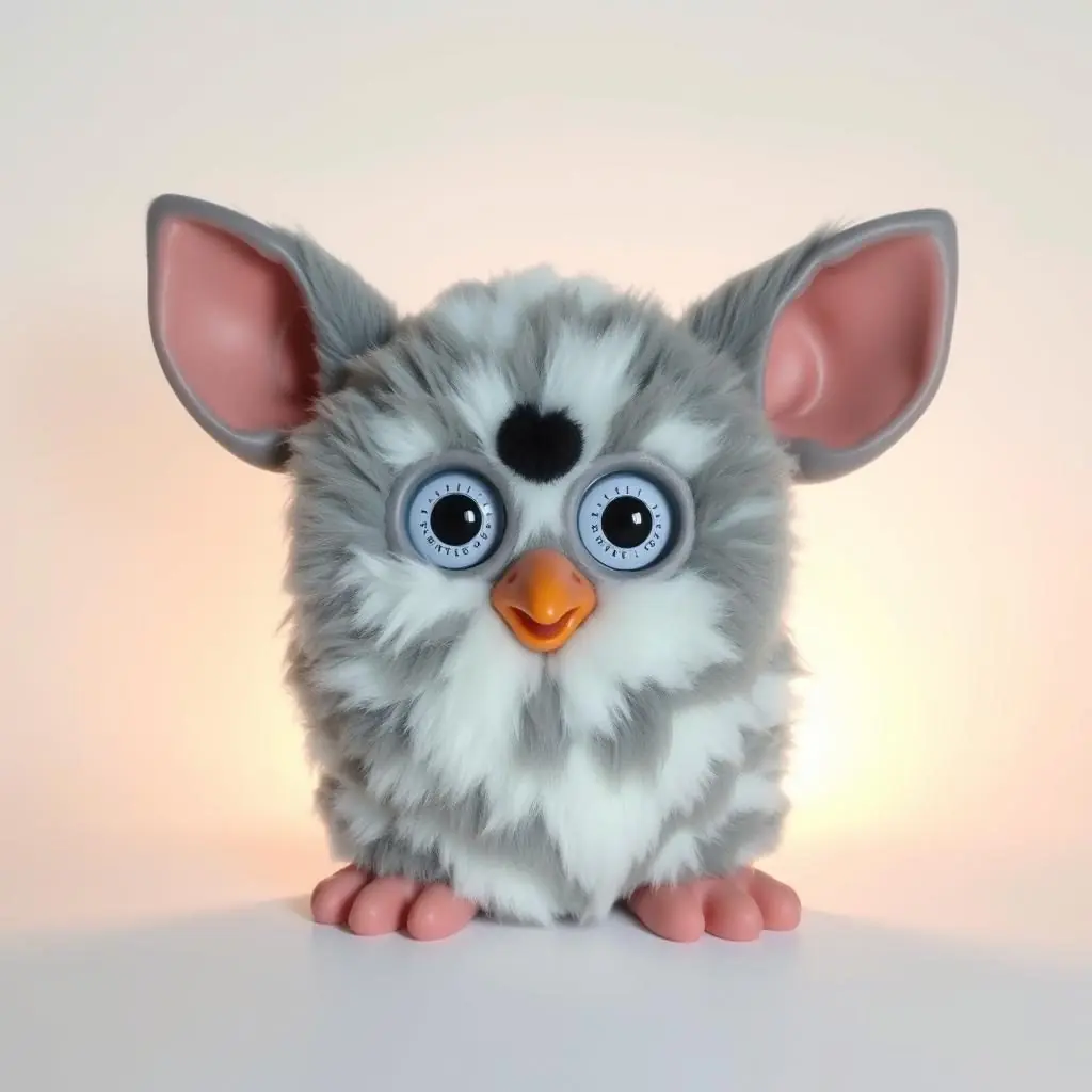 Original 1998 Furby in classic gray and white coloring