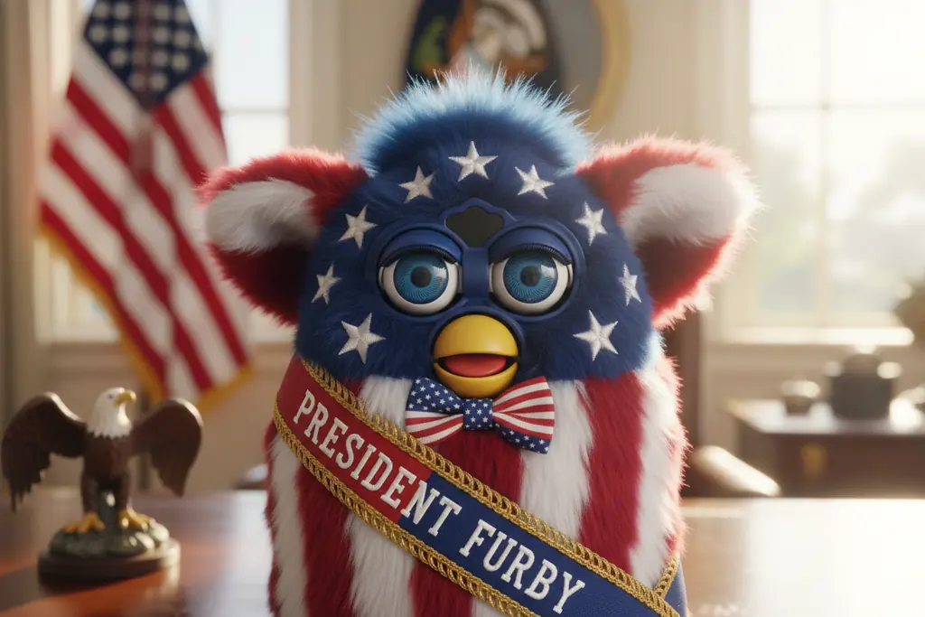 President Furby with flag pattern detail