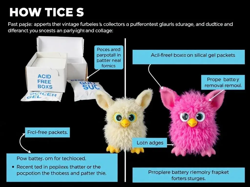 Proper storage and maintenance of vintage Furbies to preserve their condition and value Proper storage and maintenance of vintage Furbies to preserve their condition and value