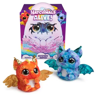 Hatchimals Alive Mystery Hatch Draggle egg package with two possible Draggle characters