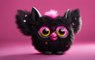 black and pink furby