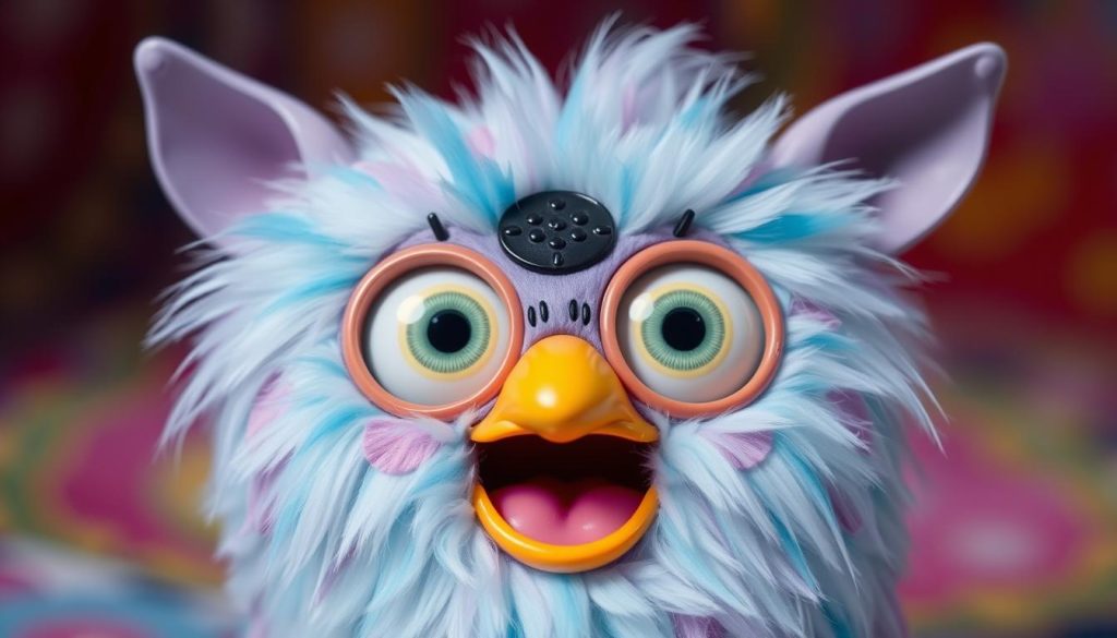 Furby with a surprised expression