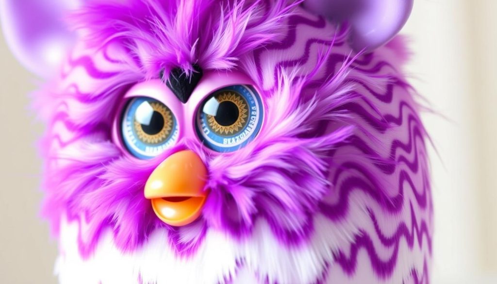 Generate an image of Furby Boom Purple Waves showcasing its distinctive purple waves pattern.