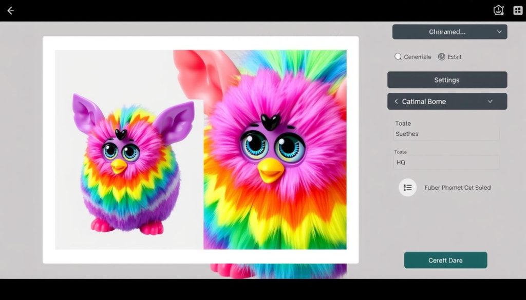 Generate an image of the 2014 Rainbow Furby Boom Crystal Series