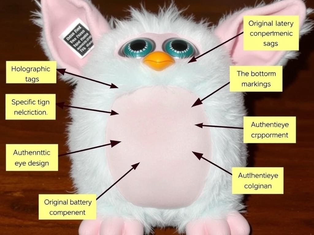 Authentication process for 1998 Furbies showing key verification points