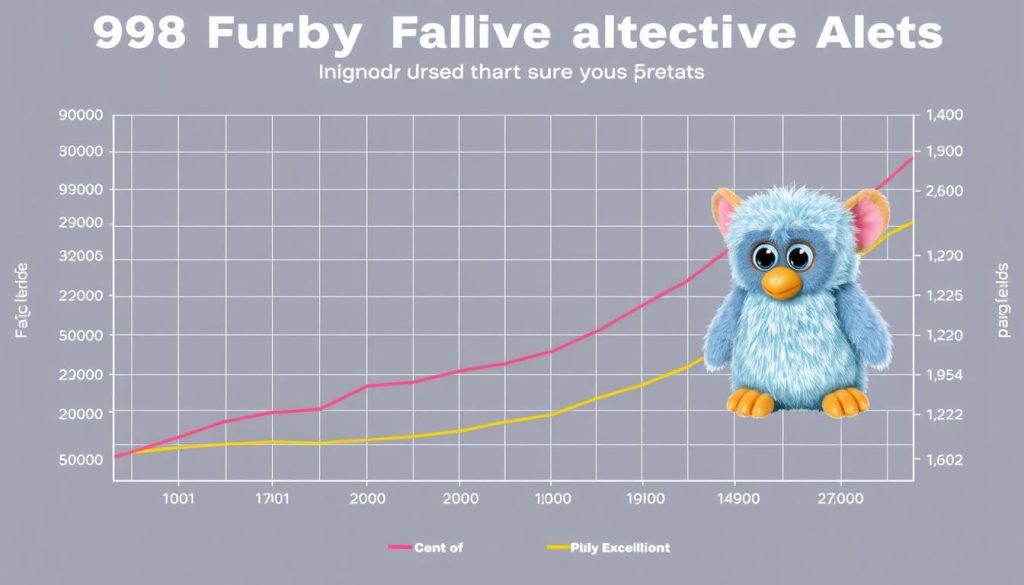 Graph showing 1998 Furby worth trends over the past 5 years