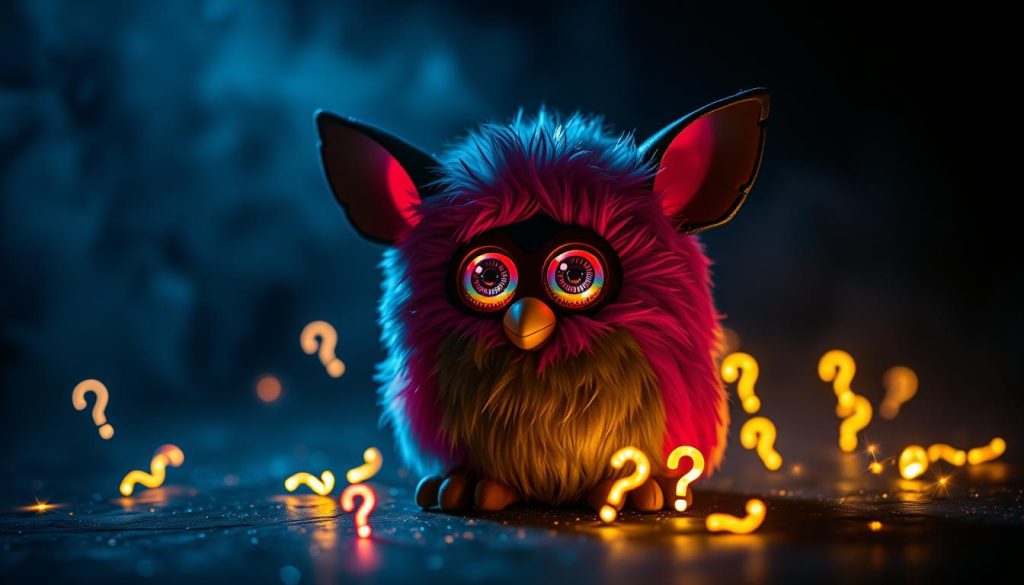 Furby revealing secret features with mysterious glowing effects