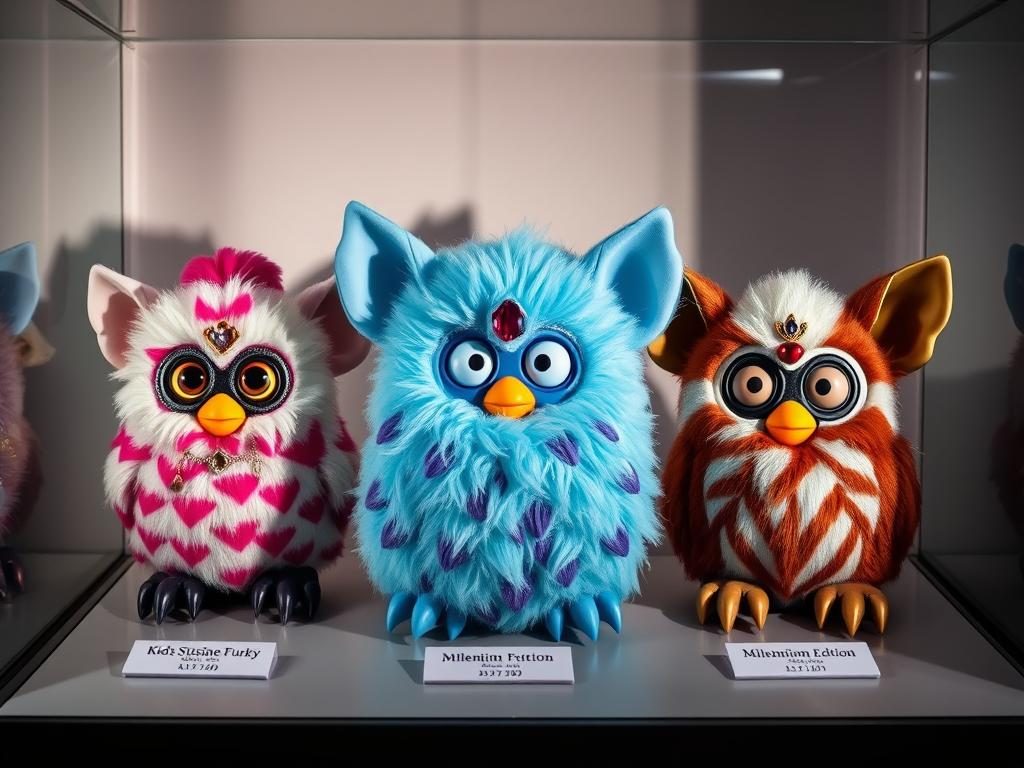 Rare limited edition Furbies showing what are Furbies worth today at the high end of the market