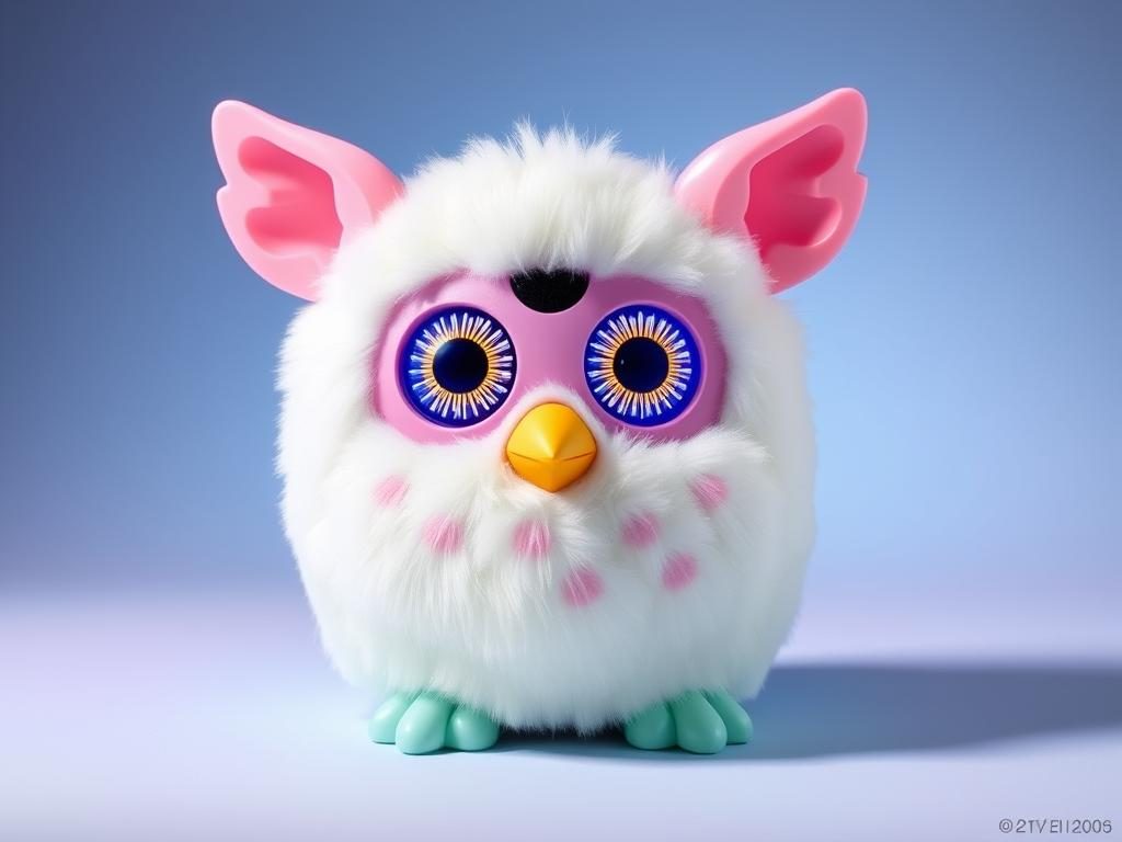 2005 Emoto-Tronic Furby with LCD eyes showing evolution in the history of Furby