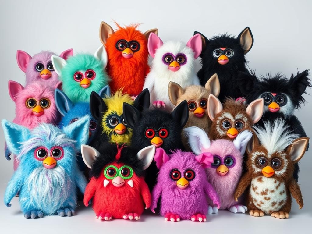 A collection of diverse cursed Furby creations showing the range of the art form