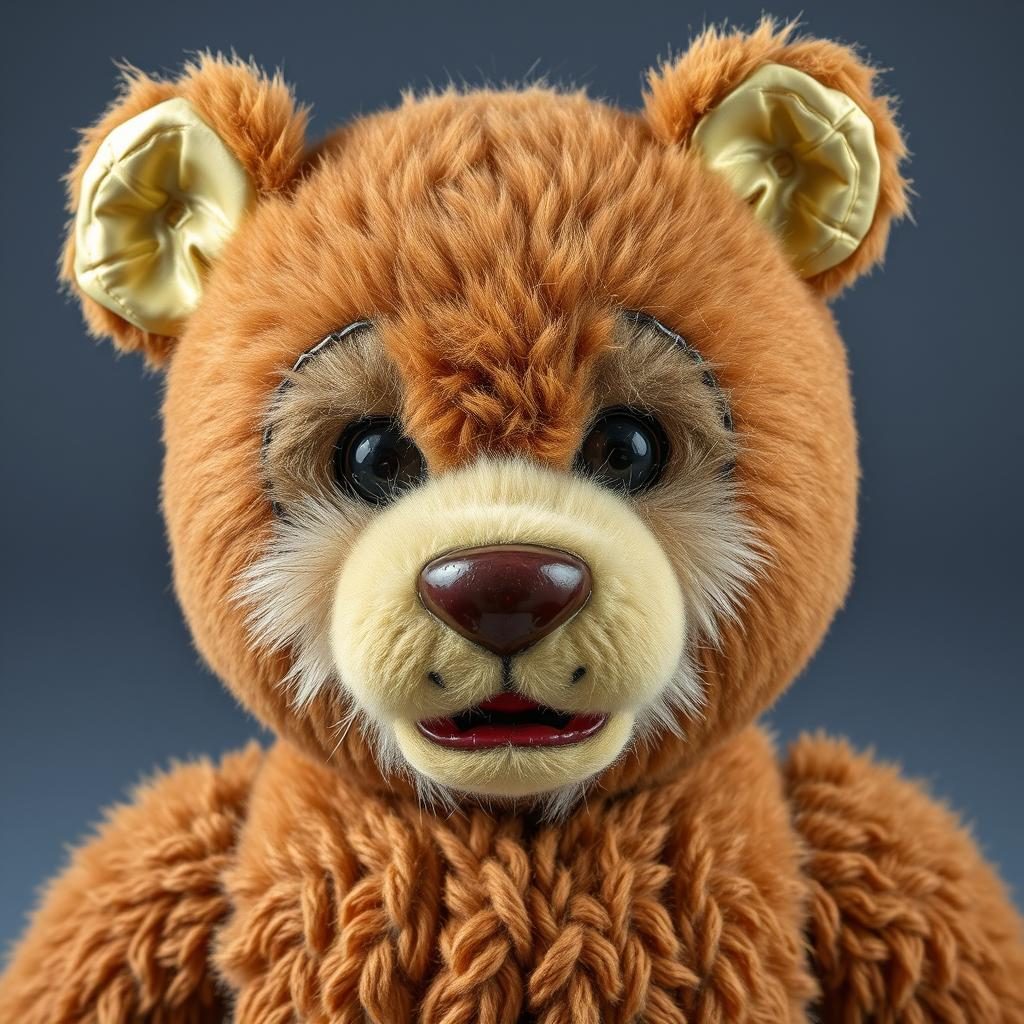 A modified Teddy Ruxpin with exposed mechanical face