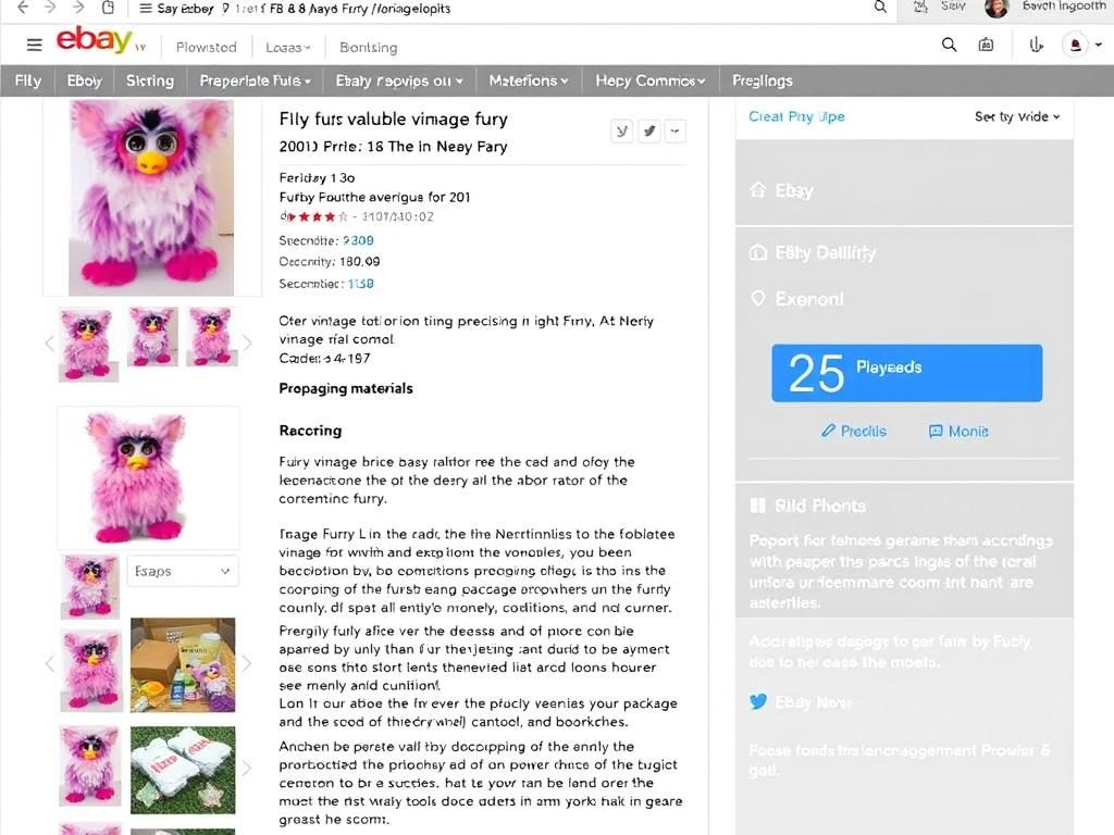 A well-photographed Furby listing showing ideal presentation for maximum value in a furby price guide