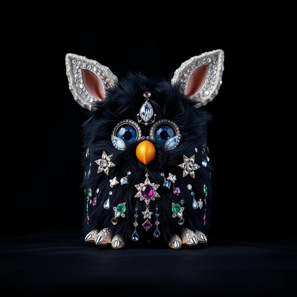 Bejewelled Furby with Swarovski crystals and precious gems