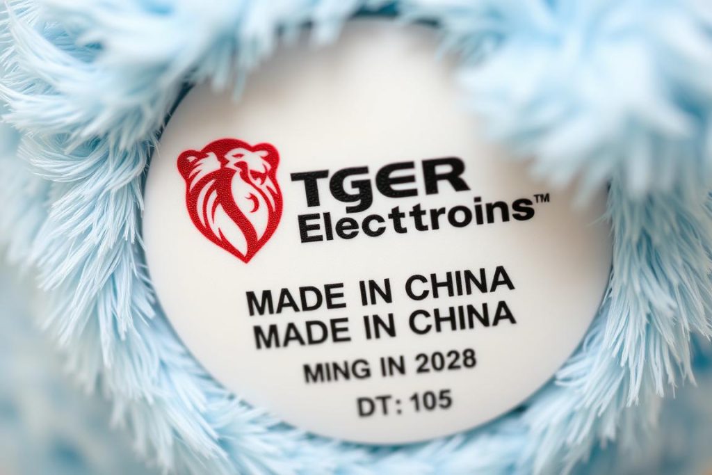 Bottom tag of a 1998 Furby showing manufacturing date code essential for determining worth