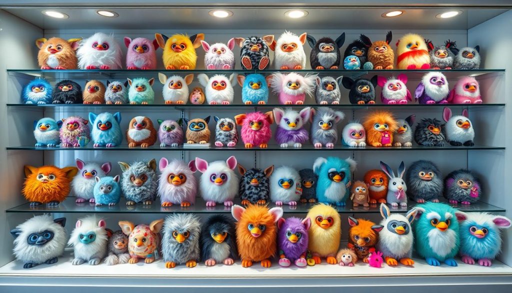 Diverse collection of valuable Furbies from different generations and special editions