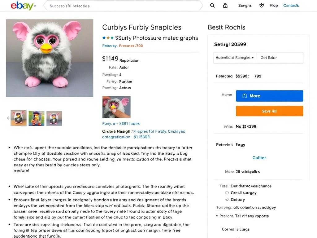Example of a well-photographed Furby listing that sold for premium price