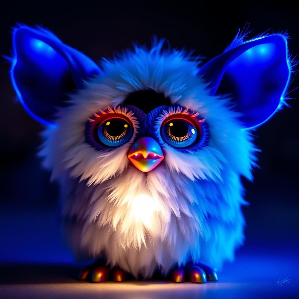 Furby in Fortune Telling mode with mystical expression