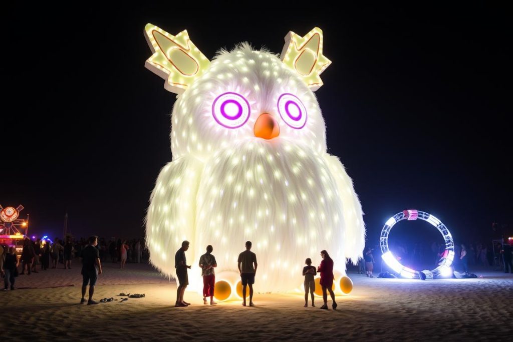 Giant Furby art installation at Burning Man festival