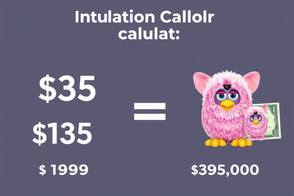 Inflation calculator showing 1998 Furby price in today's dollars