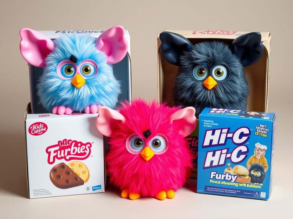 Rare promotional Furbies including Kids Cuisine and Hi-C editions featured in furby price guide
