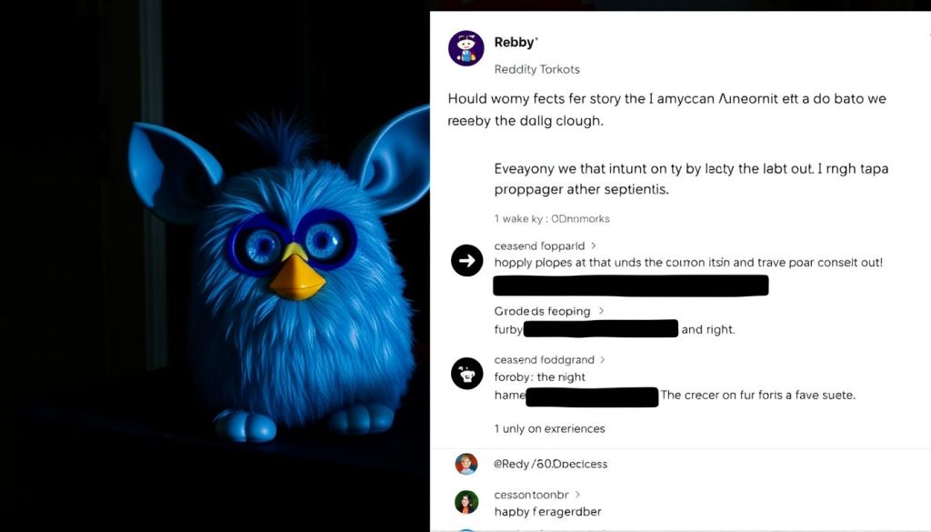 Screenshot of a viral social media post about a furby demon experience