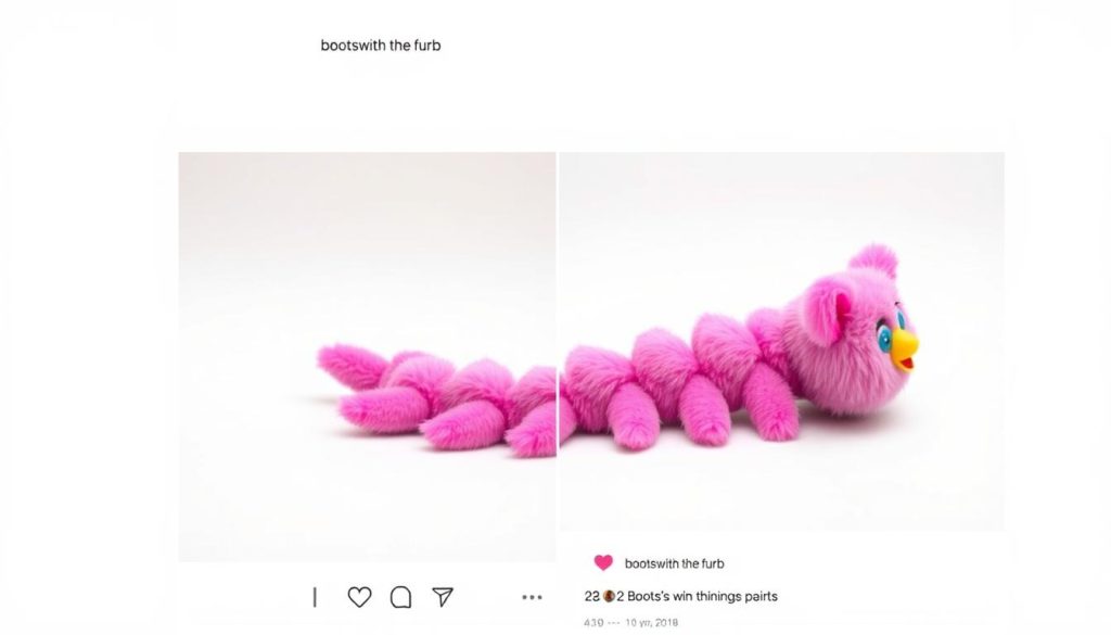 Screenshot of the original Boots_with_the_furb Instagram post that sparked the Furby Centipede trend