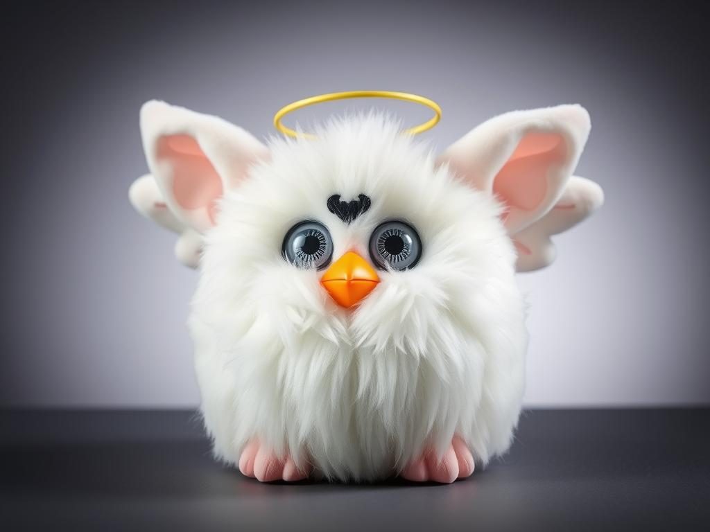 Special Edition Angel Furby with white fur and wings, a highly valued item in any furby price guide
