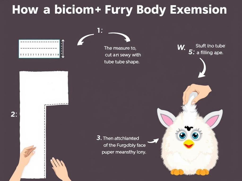 Step-by-step process of extending a Furby's body for a Long Furby modification