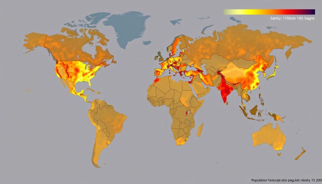 World map showing the density of furry population across different regions